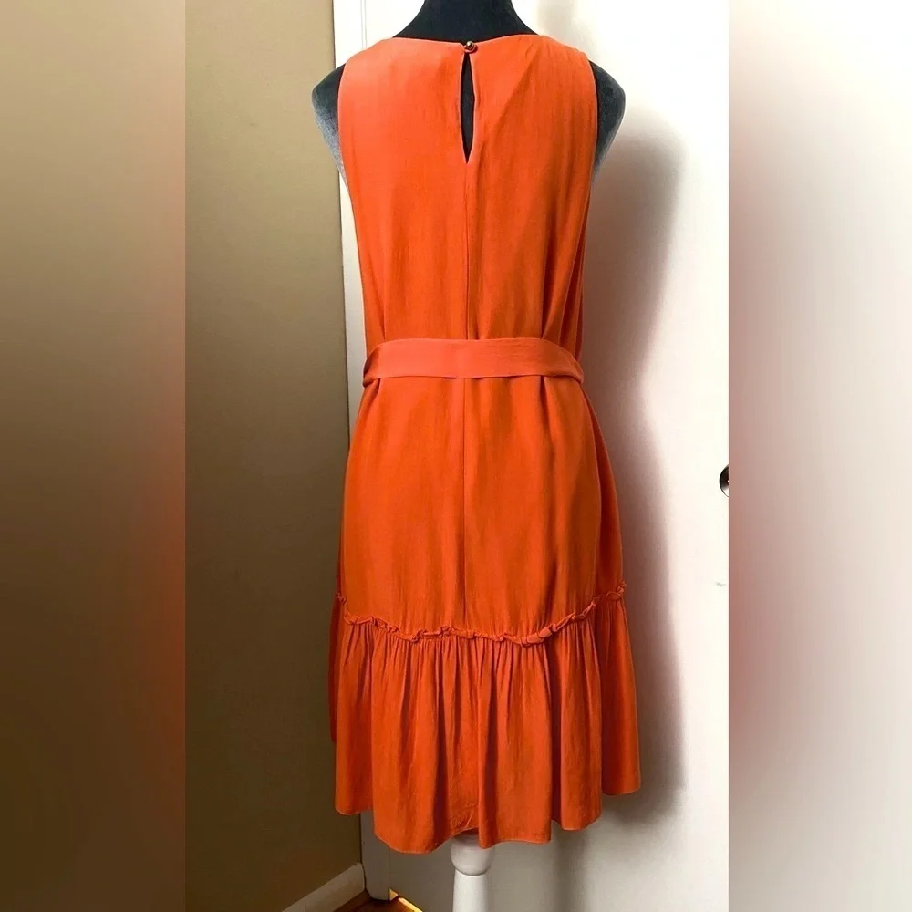 Banana Republic Flowy Orange Dress w/Removable Tie Belt & Pockets Size 6